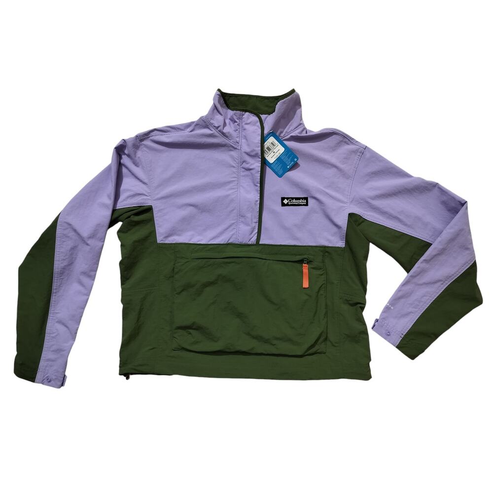 New Columbia Women's Deschutes Valley Green Purple Active Packable Jacket Size M - Picture 3 of 16